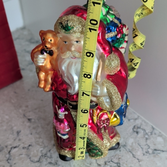 Festive Santa Claus Ornament with Gold Accents - Picture 13 of 15